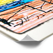 金ゴールド川スケッチ ポスター (角)