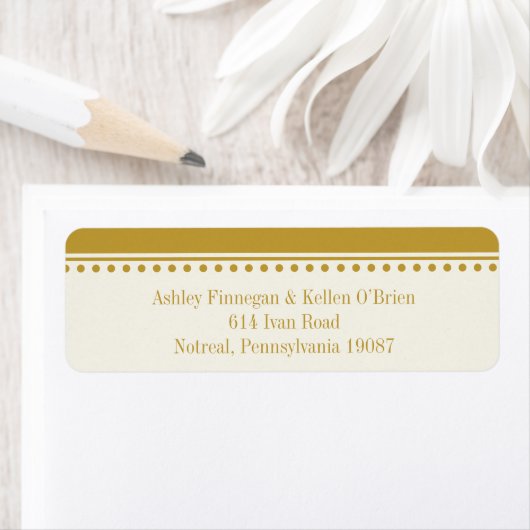 金ゴールド差出人住所ラベル、カロリン結婚ズ ラベル (インサイチュ)