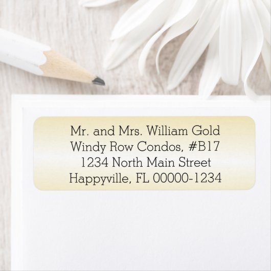 金ゴールド差出人住所印刷またはラ空白のベル ラベル (インサイチュ)