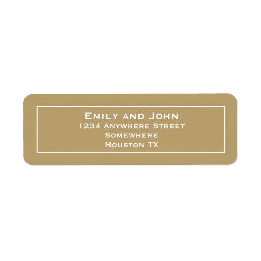 金ゴールド差出人住所 ラベル (正面)