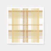 金ゴールド市松模様にタータンチェック結婚格子体 スタンダードカクテルナプキン (正面)