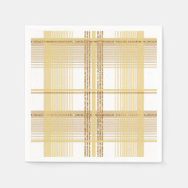 金ゴールド市松模様にタータンチェック結婚格子体 スタンダードカクテルナプキン
