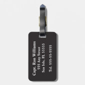 金ゴールド帆船航海のパーソナライズされた ラゲッジタグ (裏面縦)