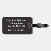 金ゴールド帆船航海のパーソナライズされた ラゲッジタグ (裏面横)