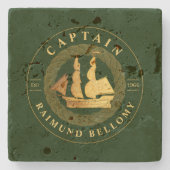 金ゴールド帆 ストーンコースター (正面)