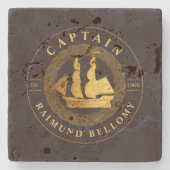 金ゴールド帆 ストーンコースター (正面)