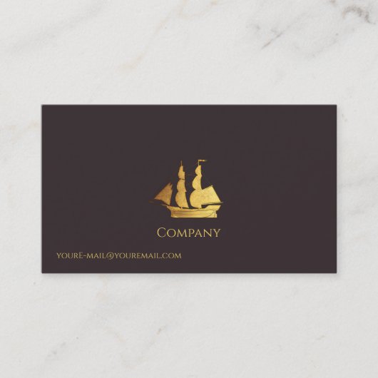 金ゴールド帆 名刺 (正面)