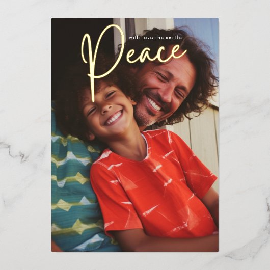 金ゴールド平和エレガント宗教写真 箔シーズンカード (正面)