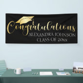 金ゴールド年モダンカスタムの卒業おめでとう 横断幕 (トレードショー)