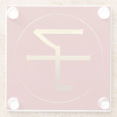 金ゴールド年中国の〔占星術の〕十二宮図誕生日GlC ガラスコースター (裏面)