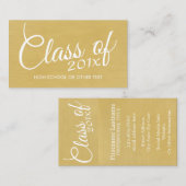 金ゴールド年制学校カスタムの卒業級 コーリングカード (正面/裏面)