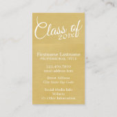 金ゴールド年制学校カスタムの卒業級 コーリングカード (裏面)