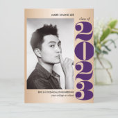 金ゴールド年 |パープルカレッジ写真卒業 カード (スタンド正面)