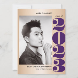 金ゴールド年 |パープルカレッジ写真卒業 カード