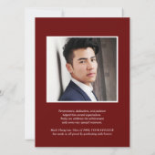 金ゴールド年 | BURGUNDY COLLEGE写真卒業 カード (裏面)