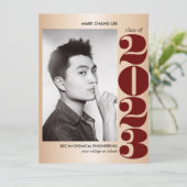 金ゴールド年 | BURGUNDY COLLEGE写真卒業 カード (スタンド正面)