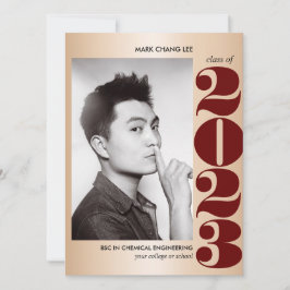 金ゴールド年 | BURGUNDY COLLEGE写真卒業 カード