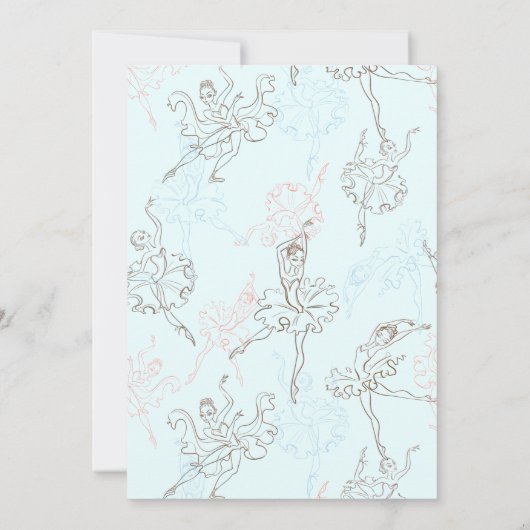 金ゴールド幾何アクアバレエプリンセス1st誕生日 招待状 (裏面)