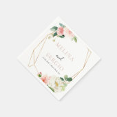 金ゴールド幾何エレガント秋の結婚花 スタンダードカクテルナプキン (角)