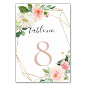 金ゴールド幾何エレガント秋の結婚花 テーブルナンバー (裏面)