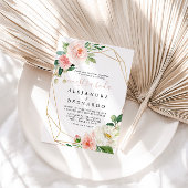 金ゴールド幾何エレガント秋フラワーヌエストラボーダ 招待状