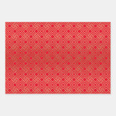 金ゴールド幾何カスタムパターン背景 ラッピングペーパーシート (正面3)