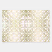 金ゴールド幾何カスタムパターン背景 ラッピングペーパーシート (正面)