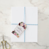 金ゴールド幾何グリーンブルゴーニュフローラブライダルシャワー ギフトタグ (より糸付き)