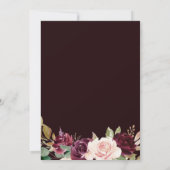 金ゴールド幾何グリーン赤面ブルゴーニュフローラ結婚ズ 招待状 (裏面)