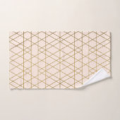 金ゴールド幾何ストライプ バスタオルセット (ハンドタオル)