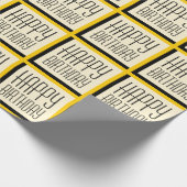 金ゴールド幾何ハッピーバースデー ラッピングペーパー (角)