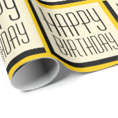 金ゴールド幾何ハッピーバースデー ラッピングペーパー (ロールコーナー)