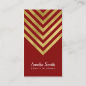 金ゴールド幾何フェイク美しいブロガーのソーシャルメディア 名刺 (正面)