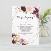 金ゴールド幾何ブルゴーニュフローラ展開披露宴 招待状 (スタンド正面)