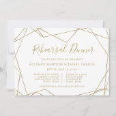 金ゴールド幾何モダンエレガントリハーサル 招待状 (正面)