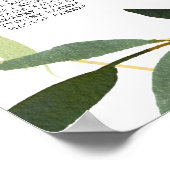 金ゴールド幾何ユーカリ結婚のシーティングチャート ポスター (角)