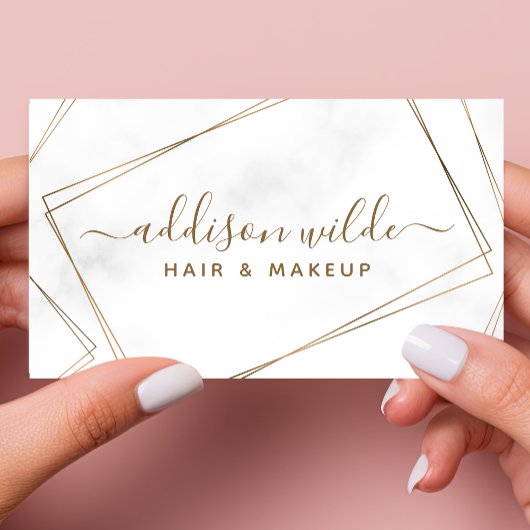 金ゴールド幾何大理石抽象芸術モダン 名刺