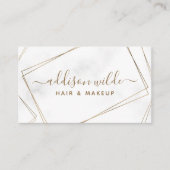 金ゴールド幾何大理石抽象芸術モダン 名刺 (正面)