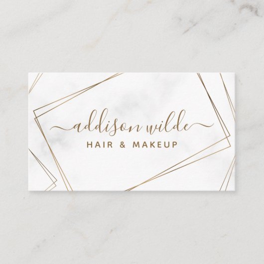 金ゴールド幾何大理石抽象芸術モダン 名刺 (正面)