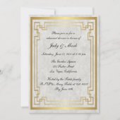 金ゴールド幾何大理石結婚のリハーサルディナー 招待状 (正面)