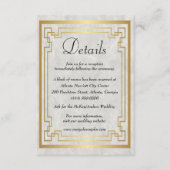 金ゴールド幾何大理石結婚の詳細 エンクロージャーカード (正面)
