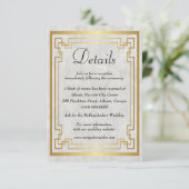 金ゴールド幾何大理石結婚の詳細 エンクロージャーカード (スタンド正面)