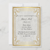 金ゴールド幾何大理石結婚婚約パーティ 招待状 (正面)