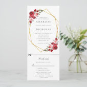 金ゴールド幾何学フローラ結婚式招待状w rsvp 招待状 (スタンド正面)