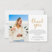 金ゴールド幾何学写真の卒業サンキューカード サンキューカード (正面)