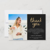 金ゴールド幾何学写真の卒業サンキューカード サンキューカード (正面)