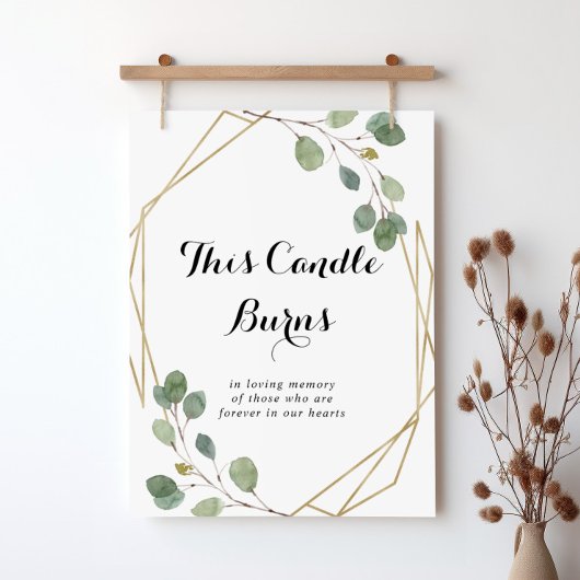 金ゴールド幾何学書この蝋燭の焼け看板 ポスター