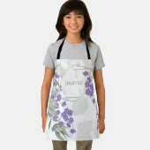 金ゴールド幾何学模様の水彩の葉状花枠 エプロン (インサイチュ)