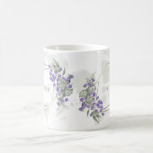 金ゴールド幾何学模様の水彩の葉状花枠 コーヒーマグカップ (中央)