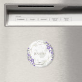 金ゴールド幾何学模様の水彩の葉状花枠 マグネット (インサイチュ (食洗機))